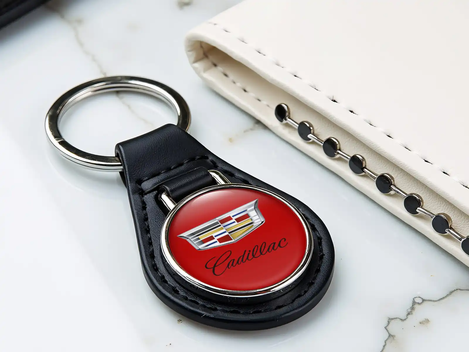Cadillac Schlüsselring Leder Stabiles Pro Drift Design